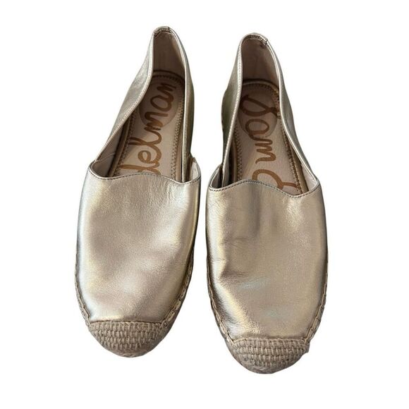Sam Edelman Kenley Gold Leather Rounded Toe Slide - Picture 1 of 7